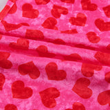 Women Pink Heart Print Velvet Crop