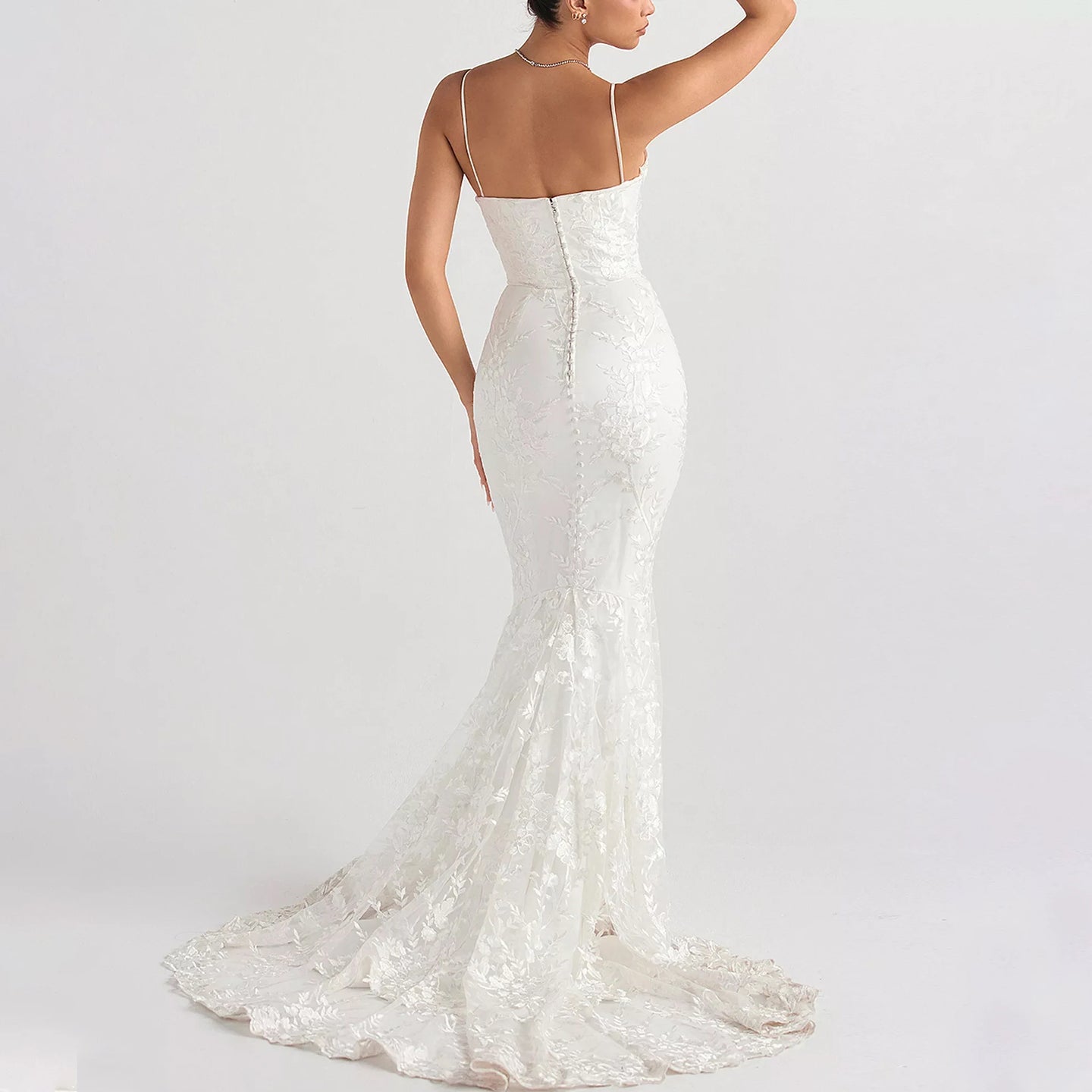 Halter neckline bridal maxi dress