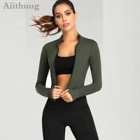 Women Full Zip-up Yoga Top Workout Running Jackets