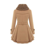 Women's Winter Slim Long Wool Sherpa Coat Double