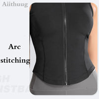 Women Full Zip-up Yoga Top Workout Running Jackets