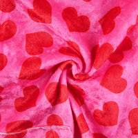Women Pink Heart Print Velvet Crop