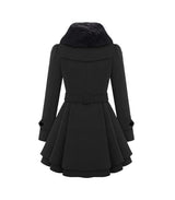 Women's Winter Slim Long Wool Sherpa Coat Double