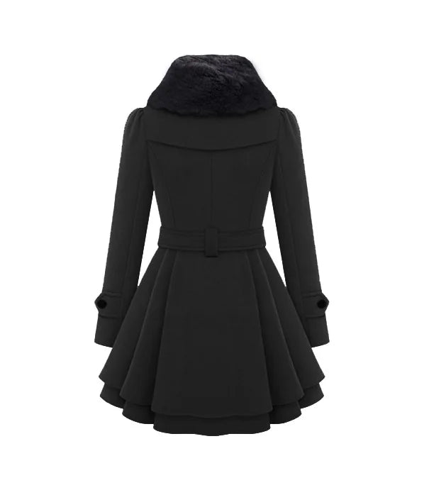 Women's Winter Slim Long Wool Sherpa Coat Double