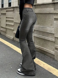 High waist flared denim for women