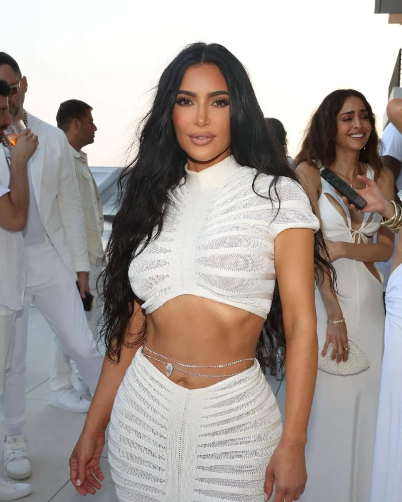 Long sleeve crop top and skirt set