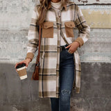 Long women’s winter coat side view