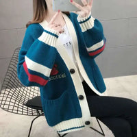 Loose fit plaid cardigan back angle
