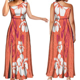 Polynesian tribal print maxi dress