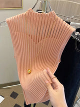 Relaxed fit half-high collar blouse back view
