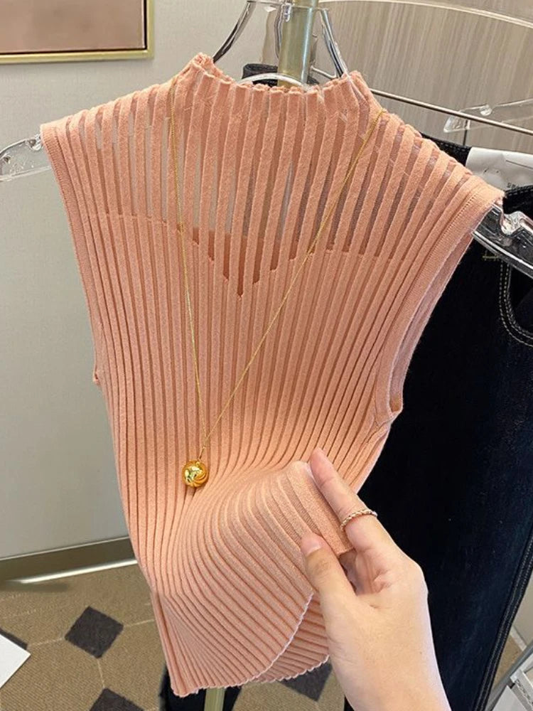 Relaxed fit half-high collar blouse back view