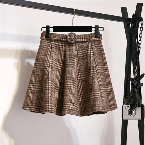 Relaxed sweater and skirt look front angle