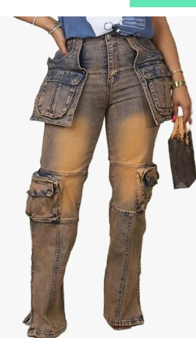 Vintage Washed Distressed Women Jeans
