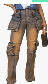 Vintage Washed Distressed Women Jeans