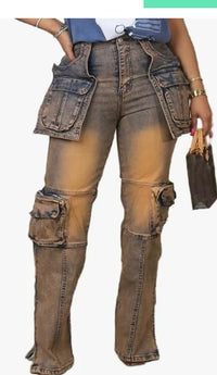 Vintage Washed Distressed Women Jeans