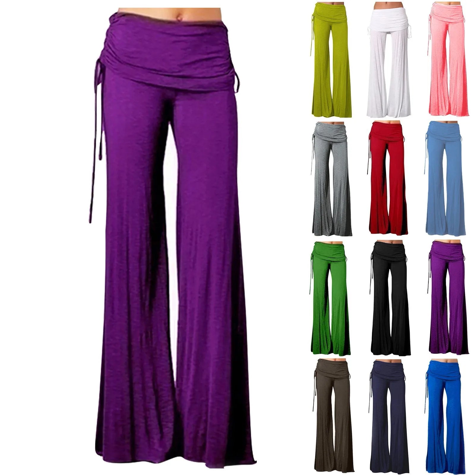 Women Flares Dance Yoga Pants Solid Color
