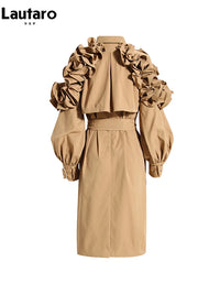 Lautaro Long Black Khaki Trench Coats