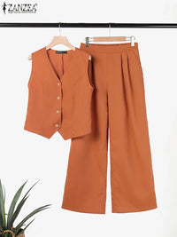 ZANZEA Woman Elegant 2-Piece Pant Sets