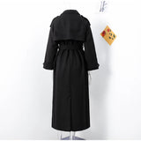 Street Ribbed Woolen Long Coat