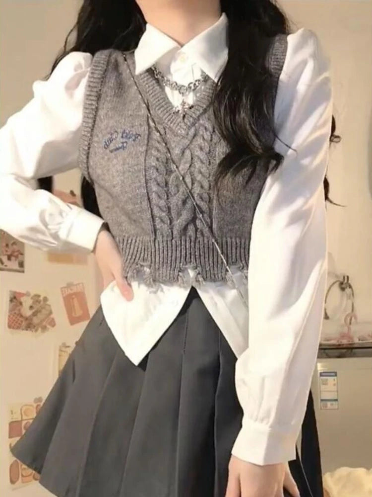 Girls Sets Women Preppy Style Shirts