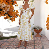 Elegant Floral Cutout Summer Dress