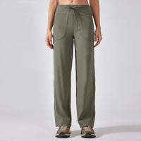 wide leg yoga pants drawstring