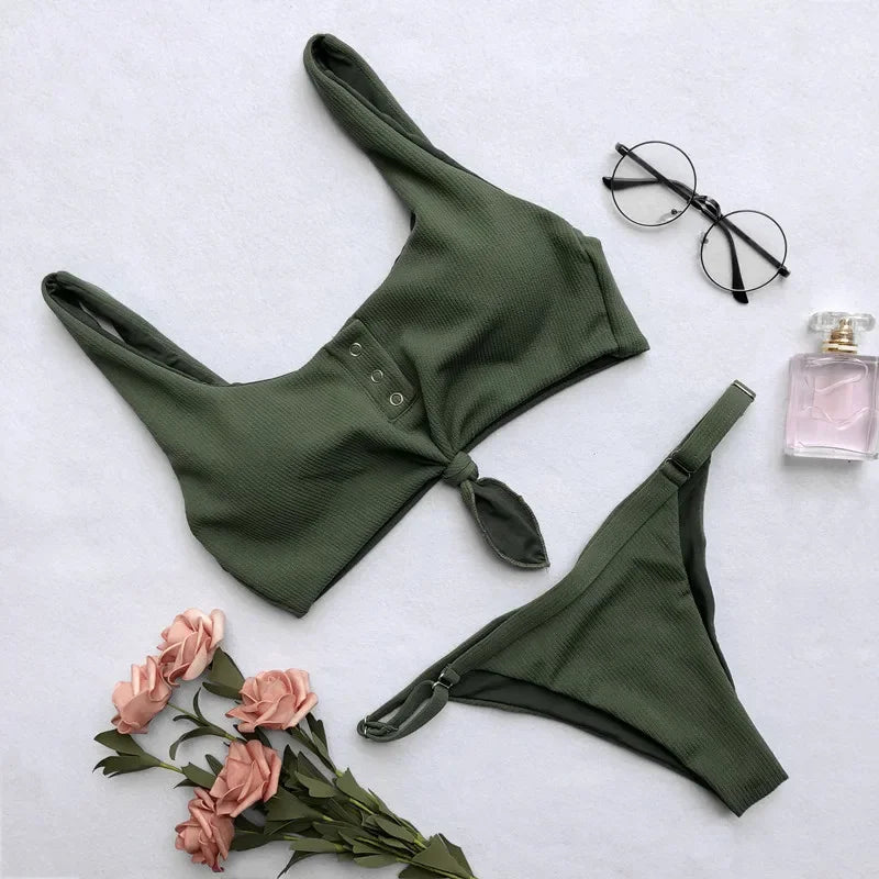 Womens 2 Piece Bikini Set Bandage Push Up Brazilian Swimsuit