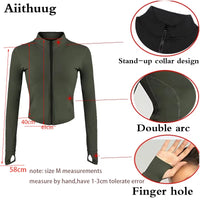Women Full Zip-up Yoga Top Workout Running Jackets