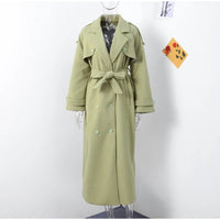 Street Ribbed Woolen Long Coat