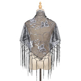 Elegant Sequins Triangle Scarf Fashion Lace
