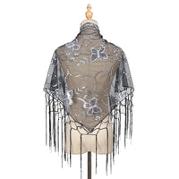Elegant Sequins Triangle Scarf Fashion Lace