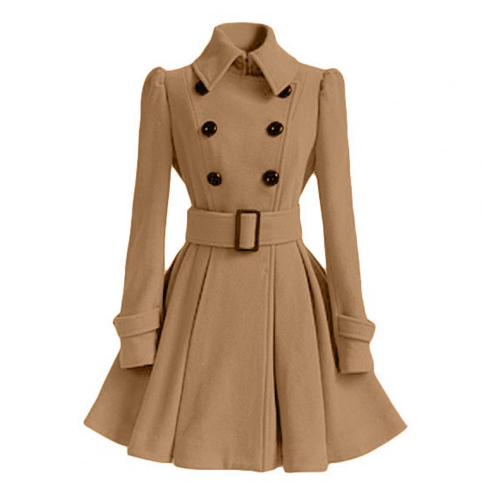 Autumn elegant woolen coat Fashion Lace-Up