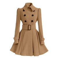 Autumn elegant woolen coat Fashion Lace-Up
