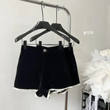 2 Piece Shorts Sets Peter Pan Collar Luxury Cardigans Fashion