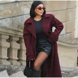 Vintage Double-Breasted Wool Women's Coat – Classic Retro Style