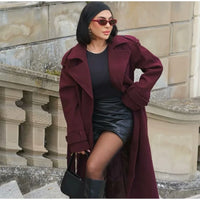 Vintage Double-Breasted Wool Women's Coat – Classic Retro Style