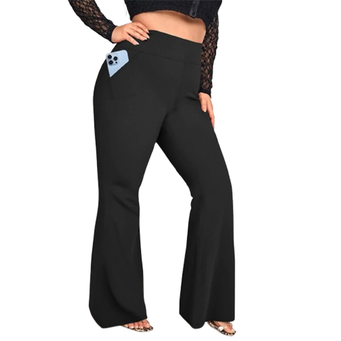 Women Plus Size High Waist Wide Leg Palazzo Pants