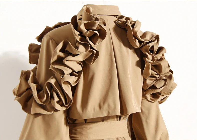 Lautaro Long Black Khaki Trench Coats