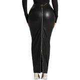 Women High Waist Elastic Long Skirt