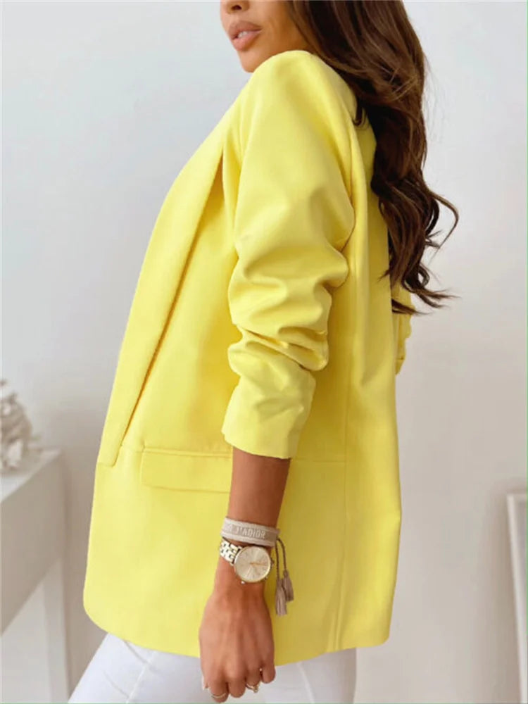 Oversize Women's Blazer Casual Office Red Jackets