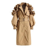 Lautaro Long Black Khaki Trench Coats