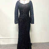 Sexy Wedding Bridesmaid Sequin Long Sleeve Dresses