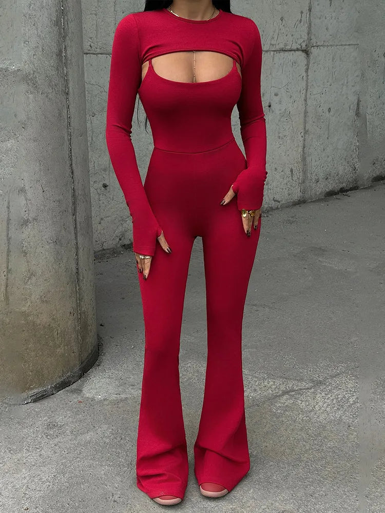 Autumn/Winter New 2025 Stretch Tight Jumpsuit