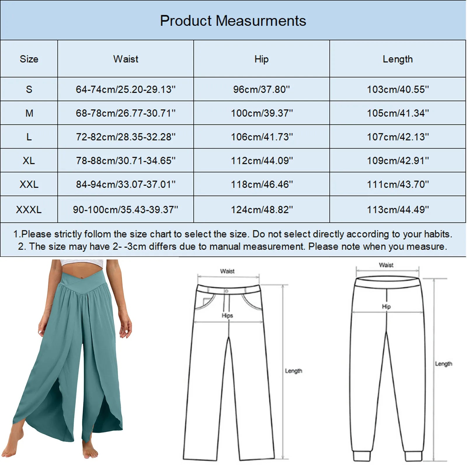 Wide Leg Pants With Front Slit High Waisted Pleated