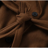 Street Ribbed Woolen Long Coat