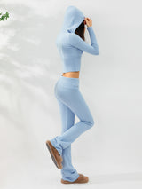 Women 2 Piece Outfits Zip Up Crop Jacket Pants Loungewear