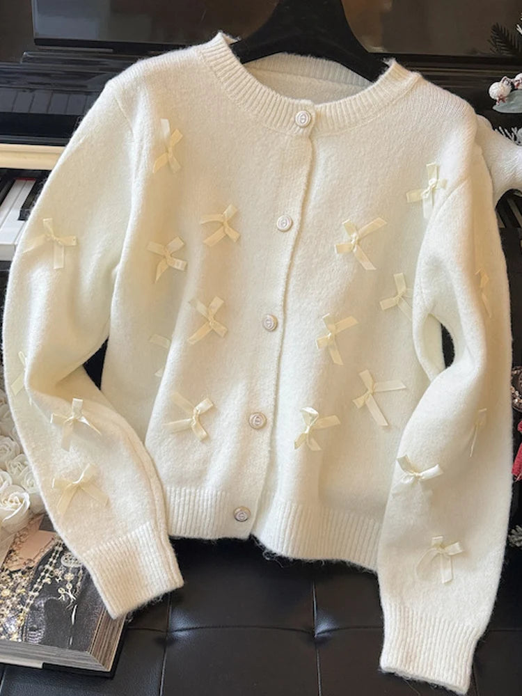 Spring Autumn Grey Knitted Cardigan Sweater