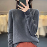 Women's Casual Knitted Pullover Coat – Soft O-Neck Winter Sweater