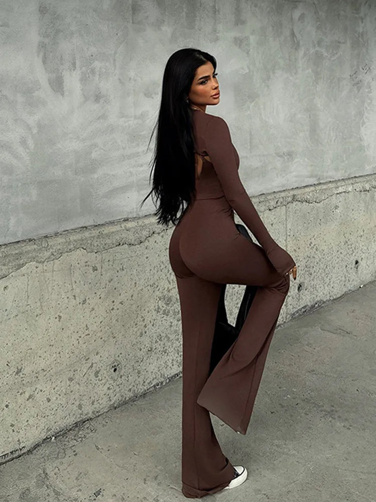 Autumn/Winter New 2025 Stretch Tight Jumpsuit