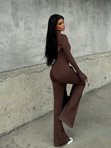 Autumn/Winter New 2025 Stretch Tight Jumpsuit